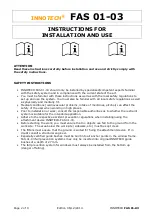 Предварительный просмотр 2 страницы Innotech FAS 01 Installation And Use Instructions Manual