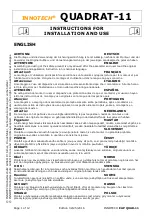 Preview for 1 page of Innotech QUADRAT-11 Instructions For Installation And Use Manual