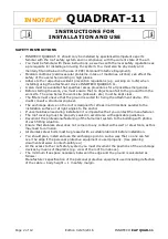 Preview for 2 page of Innotech QUADRAT-11 Instructions For Installation And Use Manual