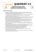 Preview for 3 page of Innotech QUADRAT-11 Instructions For Installation And Use Manual