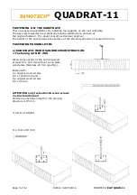 Предварительный просмотр 5 страницы Innotech QUADRAT-11 Instructions For Installation And Use Manual