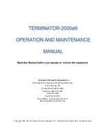 Предварительный просмотр 1 страницы Innovatech TERMINATOR-2000e Operation And Maintenance Manual