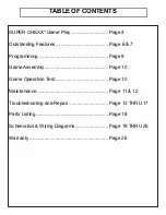 Preview for 3 page of Innovative Concepts in Entertainment Super Chexx Owner'S And Service Manual