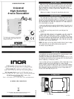 Предварительный просмотр 1 страницы INOR IPAQ-4L User Instructions