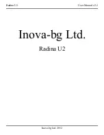 Inova Radina U2 User Manual preview