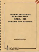 Preview for 1 page of Inovonics 215 Operating & Maintenance Instruction Manual