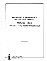 Inovonics 222 Operating & Maintenance Instruction Manual предпросмотр