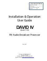 Предварительный просмотр 3 страницы Inovonics DAVID IV 719 N Installation & User Manual