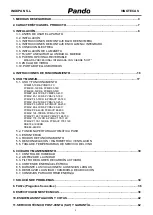 Предварительный просмотр 2 страницы INOXPAN Pando PBE 182-190CRR User'S Manual And Installation