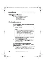 Предварительный просмотр 16 страницы Insignia NS-DPF110S User Manual