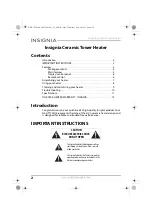 Preview for 2 page of Insignia NS-HTTCWH6 User Manual