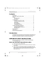 Preview for 2 page of Insignia NS-IR10BL7 User Manual