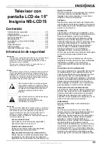 Предварительный просмотр 33 страницы Insignia NS-LCD15 - 15" LCD TV User Manual