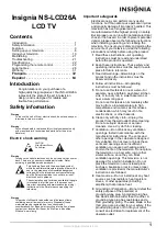 Preview for 3 page of Insignia NS-LCD26 User Manual