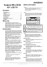 Preview for 3 page of Insignia NS-LCD42 User Manual