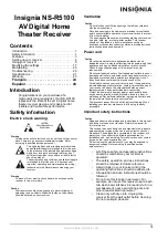 Preview for 3 page of Insignia NS-R5100 User Manual