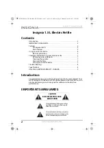 Preview for 2 page of Insignia NS-TK15BK6 User Manual