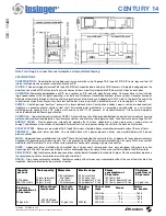 Предварительный просмотр 2 страницы Insinger CENTURY 14 Specifications