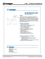 Preview for 7 page of Insinger Eliminator 900 Technical Manual