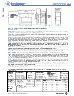 Preview for 2 page of Insinger SPEEDER 64 Specifications