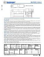 Preview for 2 page of Insinger SUPER 106-2 Specifications