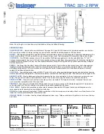 Preview for 2 page of Insinger TRAC 321-2 RPW Specifications