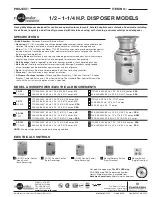 InSinkErator 1/21-1/4H.P Specifications preview