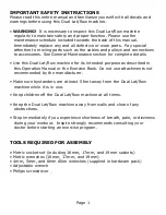 Preview for 4 page of Inspire Dual Lat/Row Assembly & Operation Manual