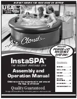 Preview for 1 page of InstaSPA Air Cloud Assembly And Operation Manual