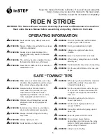 InStep RIDE N STRIDE Owner'S Manual preview