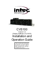 Preview for 1 page of Intec CVS100 Installation And Operation Manual