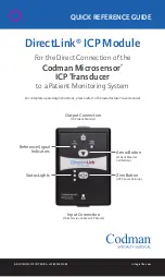 Предварительный просмотр 1 страницы Integra Codman DirectLink Quick Reference Manual