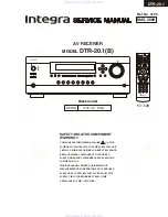 Предварительный просмотр 1 страницы Integra DTR-20.1(B) Service Manual