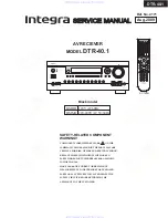 Предварительный просмотр 1 страницы Integra DTR-40.1 Service Manual