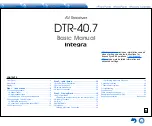 Integra DTR-40.7 Basic Manual предпросмотр