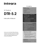 Предварительный просмотр 1 страницы Integra DTR-5.2 Instruction Manual