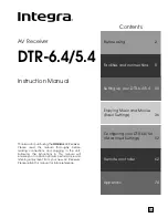 Integra DTR-5.4 Instructional Manual предпросмотр