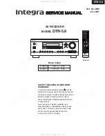 Предварительный просмотр 1 страницы Integra DTR-5.8 Service Manual