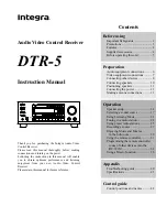 Предварительный просмотр 1 страницы Integra DTR-5 Instruction Manual