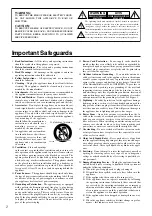 Предварительный просмотр 2 страницы Integra DTR-7.1 Owner'S Manual