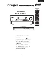 Integra DTR-8.4 Service Manual предпросмотр