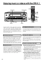 Предварительный просмотр 52 страницы Integra DTR-9.1 Instruction Manual