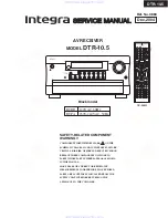 Предварительный просмотр 1 страницы Integra Integra DTR-10.5 Service Manual