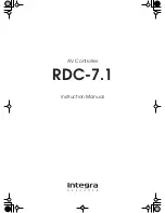 Предварительный просмотр 1 страницы Integra Integra Research RDC-7.1 Instruction Manual