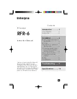 Предварительный просмотр 1 страницы Integra RFR-6 Instruction Manual