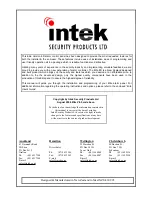 Предварительный просмотр 2 страницы Intek Elite Version 8D Installation & Programming Manual