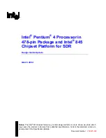 Intel 845 CHIPSET PLATFORM FOR SDR - DESIGN GUIDE UPDATE 2004 Design Manual preview