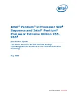 Preview for 1 page of Intel 925 - Pentium D 925 3.0GHz 800MHz 4MB-Cache Socket 775 CPU Specification