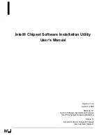 Intel CHIPSET - SOFTWARE INSTALLATION REVISION 1-0 - 24-04-2000 User Manual preview