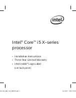 Intel core i5 X series Installation Instructions Manual предпросмотр